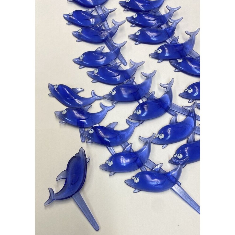 BAKERY CRAFTS 2007 Party Cupcake Picks Dark Blue Dolphin Ocean Theme LOT 22 - Picture 3 of 6